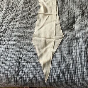 Thin long creamy white silk scarf